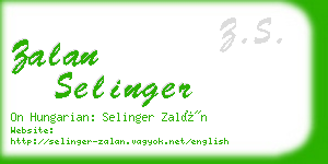 zalan selinger business card